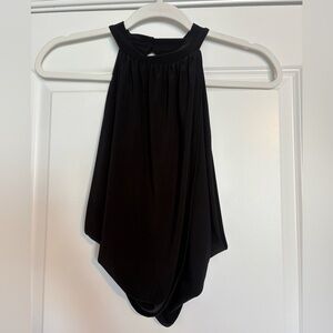 EUC PrettyLittleThing Black Draped Halter Top Size 8